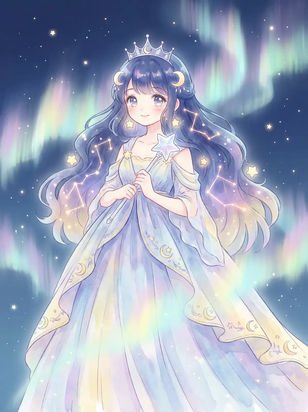 将夜在线观看免费完整版 - 星辰公主希尔角色设定图，手持星光权杖